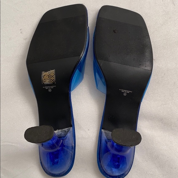 Spring bright blue lucite block heels size 40 - Picture 10 of 13